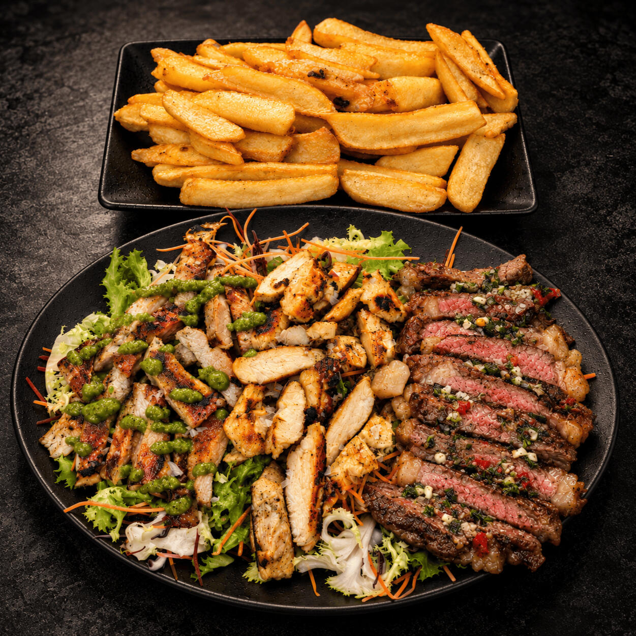 Parrillada carne, cerdo y pollo